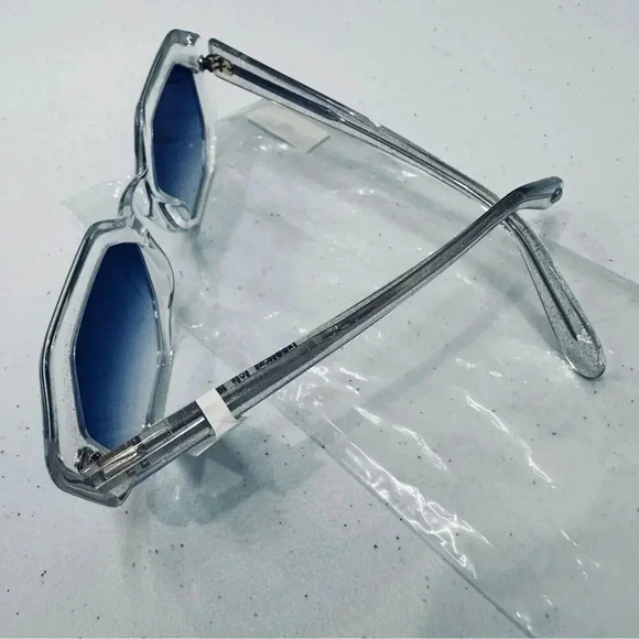 Garrett Leight Sunglasses Jaqueline Semi Flat Ultra Marine Gradient Luxury New - Picture 10 of 12